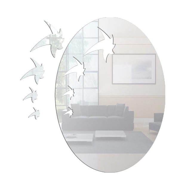 s de pared de espejo de hoja de arce, s de espejo de pared, calcomanías de pared DIY, decoración del hogar para baño, dormitorio, Baoblaze Etiqueta de la pared del espejo de la hoja de arce