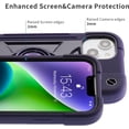 thumbnail image 2 of KOMI Compatible with iPhone 14 Pro Max Case 6.7 Inch with Built-in 360°Rotating Ring Stand, Military Grade Drop Protection Full Body Rugged Heavy Duty Protective Cover Deep Purple, 2 of 5
