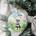 thumbnail image 3 of Schnauzer Hello Spring Time Flower Floral Nature Ceramic Round Ornament Miniature Schnauzer Dog Lover Home Tree Decor - 02031, 3 of 5