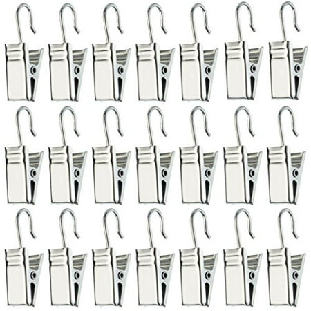 

60pcs Metal Hook Clips baotongle Hanging Curtain Clips Curtain Hook Clips Hanger Connector Accessories for DIY Silver