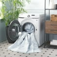thumbnail image 4 of SAFAVIEH Malibu Iqera Distressed Polyester Machine Washable Area Rug, Grey/Turquoise, 8' x 10', 4 of 13