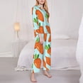 thumbnail image 3 of Fotbe Cartoon Carrot Conjunto de Pijama de Manga Larga para Mujer con Estampado, Ropa de Dormir de 2 Piezas, Conjunto de Casa Suave y Cómodo con Bolsillos-Small, 3 of 7