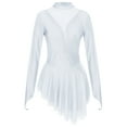 thumbnail image 3 of Aiihoo Women Figure Ice Skating Dress Sheer Mesh Ballet Gymnastics Leotard Dance Dress White XL, 3 of 7