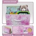 thumbnail image 4 of Sorbus Nightstand with 2 Drawers - Bedside Furniture & Accent End Table Chest for Home, Bedroom Accessories, Office, College Dorm, Steel Frame, Wood Top, Easy Pull Fabric Bins (2-Drawer, Pink), 4 of 9