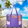 thumbnail image 6 of HSMYANK Unisex Mesh Beach Polyester Tote Bag with Zipper, 6 of 8