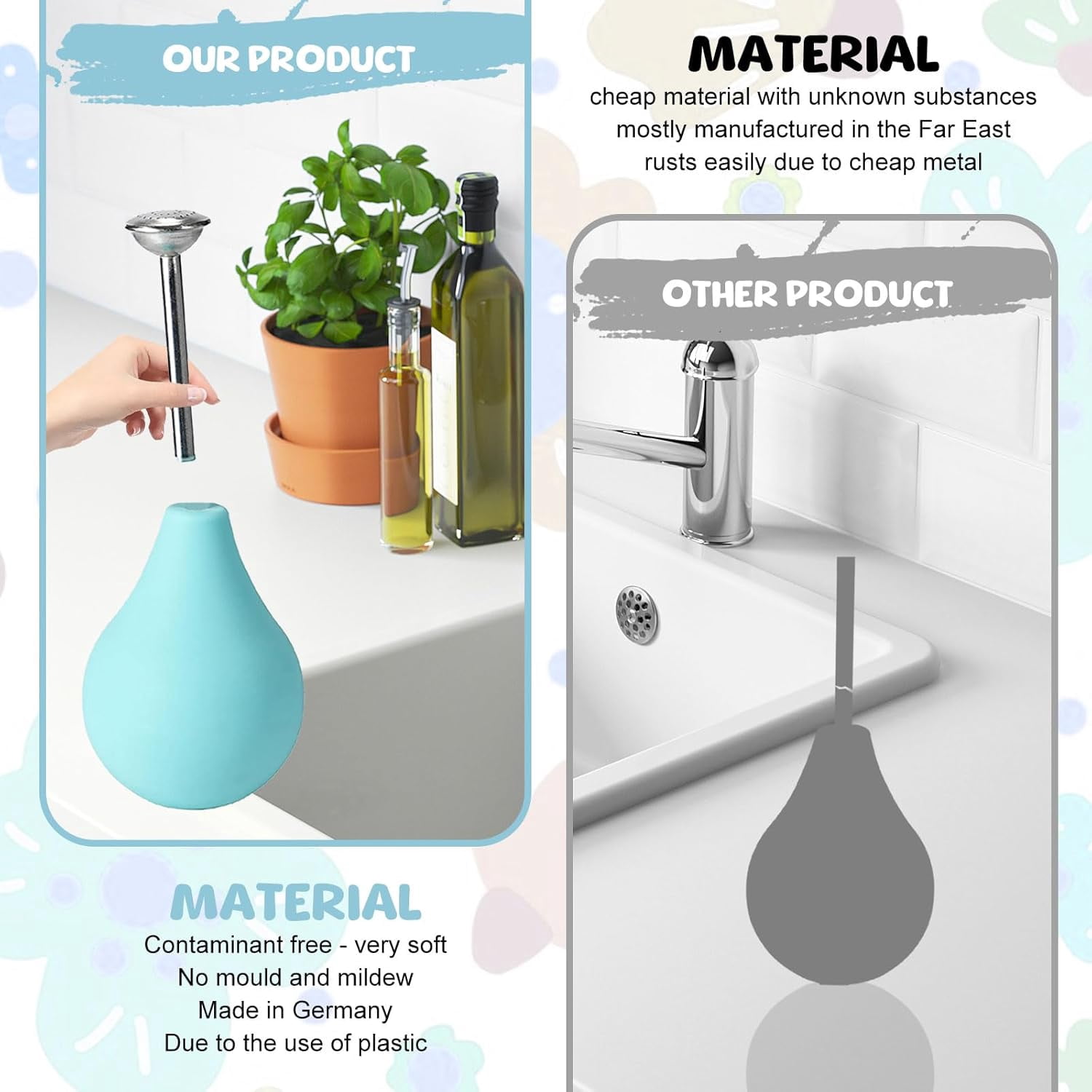 ABPETE Watering Can Balloon Sprayer, Indoor Plants Squeeze Bulb 8 oz,Silicone Indoor Plant Watering Can with Stainless Steel Spraying Mouth, Sensitive Plants and Cuttings, Watering Sprayer