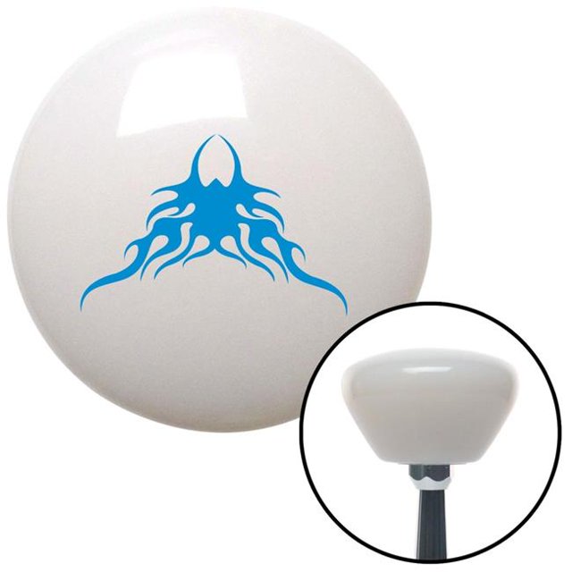 Blue Large Tribal Flames White Retro Shift Knob with M16 x 1.5 Insert Shifter Auto