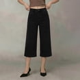 thumbnail image 7 of ZGRBOU Women's Wide Leg Capri Jeans High Waist Straight Stretchy Jeans Summer Casual Denim Capris Pants with Pockets, 7 of 7