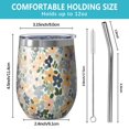 thumbnail image 5 of 12oz Stemless Wine Tumblers Pioneer Flower Vacuum Insulated Stainless Steel Travel Tumbler Cups Mug with Lid and Straw for Champaign,Cocktail,Beer with Cleaning Brush, 5 of 5