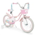 thumbnail image 1 of Gymax 18'' Kids Bike Toddler Bicycle w/ Training Wheels Hand & Coaster Brakes Pink, 1 of 10