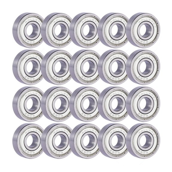 Rollerex Atlas 608ZZ Pre-Lubricated Roller Skate Wheel Bearings – ABEC 5 and ABEC-1 Bearings for Inline Skates, Roller Blades, Scooters, RipStiks & Skateboards (Carbon Steel, 20-Pack)