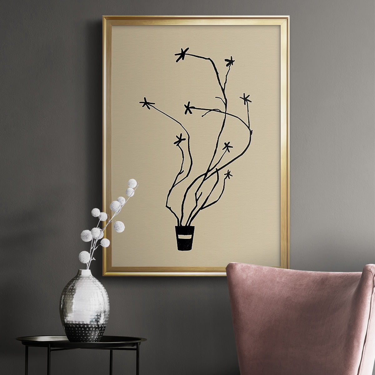 Spring Sprig Vase I Premium Framed Print - Ready to Hang