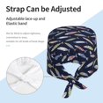 thumbnail image 3 of Yiaed Sardine Print Turban Hat for Women Men Comfortable Adjustable Cleaning Working Cap with Sweatband, 3 of 4