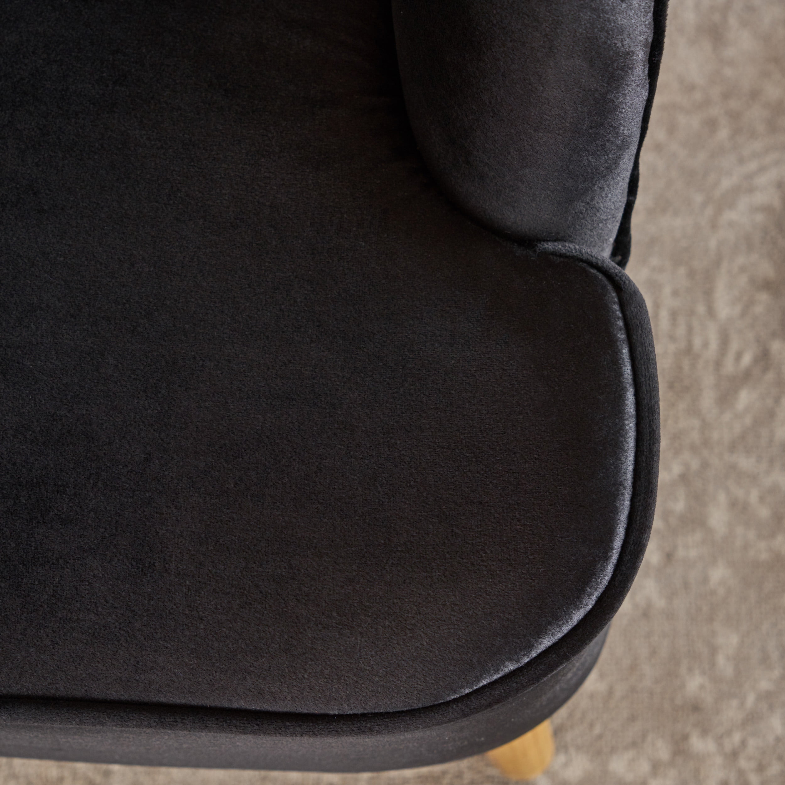 Noble House Modern Velvet Club Chair, Black
