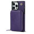 thumbnail image 4 of Luxury Wallet Case Compatible with iPhone 14 Pro Max 6.7 inch,Zipper Closure Luxary PU Leather with Phone rope Card Slot Shockproof Kickstand Case for iPhone 14 Pro Max 6.7 inch,Purple, 4 of 12