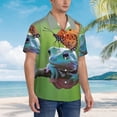 thumbnail image 3 of Fuzoiu Butterfly Landing On Head Dumpy Frog Print Hawaiian Shirt for Men, Summer Beach Casual Short Sleeve Button Down Shirts, Men’s Beach Summer Shirts with Pocket,Medium, 3 of 7