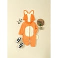 thumbnail image 4 of Michellecmm Baby Halloween Animal Costume Cute Zipper Fox Jumpsuit with Tail for Toddler Cosplay Party Holiday Outfit, 4 of 9