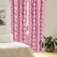 thumbnail image 2 of Ambesonne Floral Window Curtains, Pink Flower Petals Pattern, Each 28" W x 95" L, Dark Coral and Pale Ruby, 2 of 4