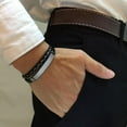 thumbnail image 2 of Bullpiano Bracelets for Men Bracelet Leather Bracelet for Men Fidget Bracelet Mens Bracelet Mens Bracelets Mens Leather Bracelet for Men Men's Bracelets for Couples Bracelets Couple Bracelets, 2 of 8