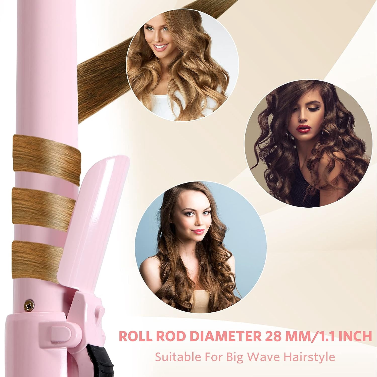 Curling Wand Automatic Curling Iron Automatic Hair Curler Rotating Curling Iron Hair Waver Hair Styling Irons 30s Instant Heat Wand 110-240v