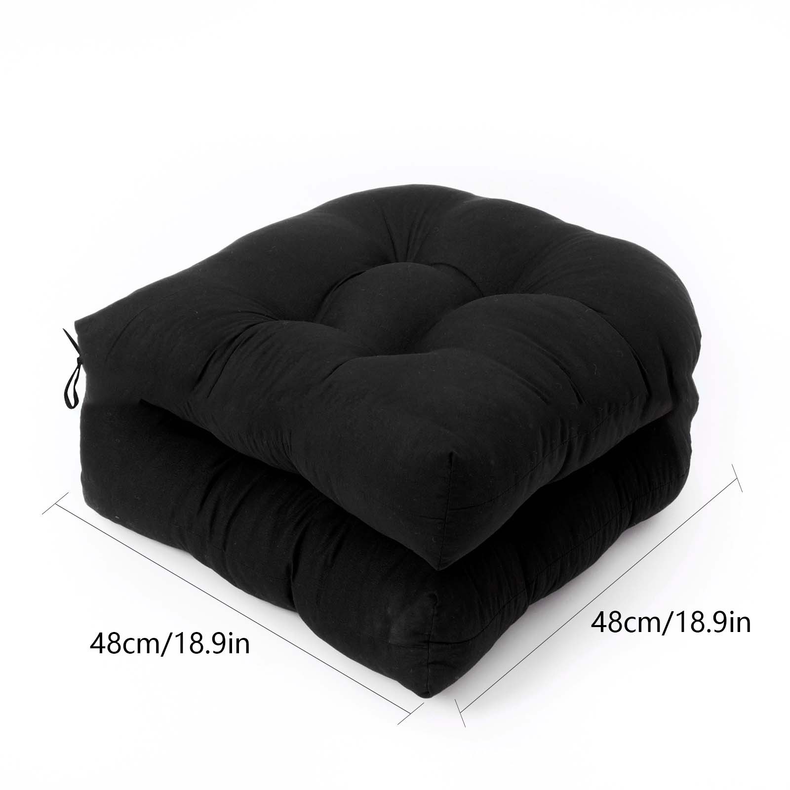 Mduoduo U-shaped Cushion Sofa Cushion Rattan Chair Black Cushion Terrace Cushion for Outdoor Indoor 2 Pcs - image 3 of 14