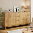 thumbnail image 3 of Pipleo 62.8" Fluted 9-Drawer Dresser, Handleless Wooden Chest with Curved Design for Bedroom & Living Room, Natural Oak, 3 of 5