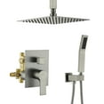 thumbnail image 1 of Boyel Living 10 Inch Brushed Nickel High Pressure Ceiling Mount Spray Patterns Shower System with Handheld Shower Nozzle, 1 of 1