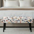 thumbnail image 5 of Psesaysky Terrazzo Speckle Durable Stretch Bench Protector, Washable Polyester Spandex Fabric Rectangular Long Bench Cover for Bedroom Patio Dining Room, 5 of 9