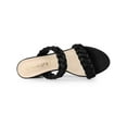 thumbnail image 4 of BLISSFUL STEP Women's Braided Heeled Slip on Chunky Heel Slide Sandals Black 6, 4 of 7