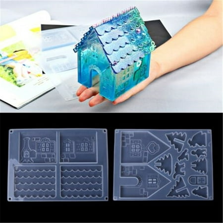 New Year Clearance DIY Silicone Christmas House Castle Mold Epoxy Resin Jewelry Making Tool Set