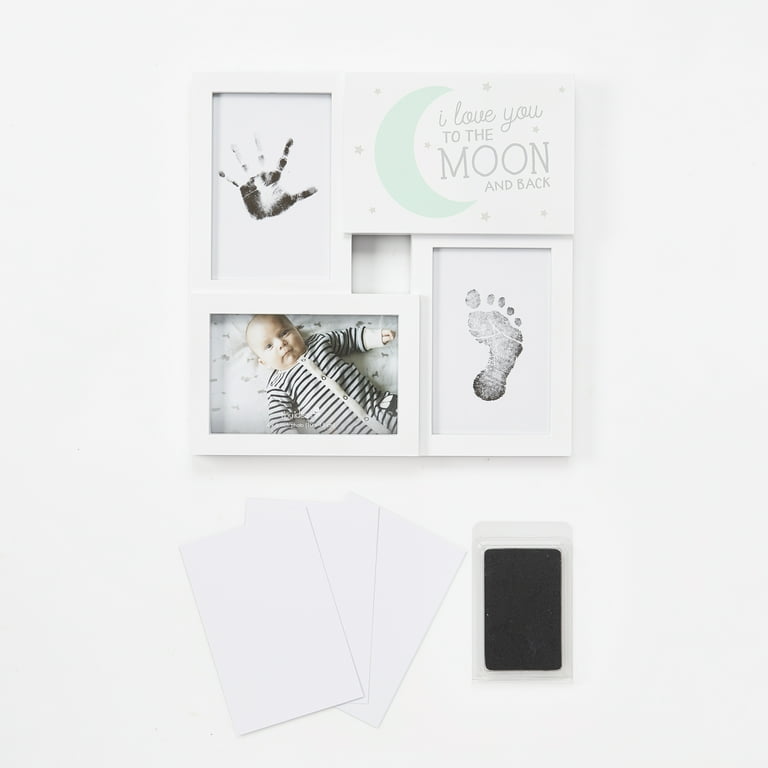 Toyvian Cornice per foto con stampa a mano neonata, kit per impronte di piedi, foto per ricordo del bambino, cornice per foto, colore rosa