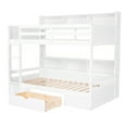 thumbnail image 4 of Bellemave Twin Over Twin Bunk Bed with Storage Drawer and Shelves Stylish Storage Bunk Bed with Built-in Shelves Twin Bunk Bed Frame for Teens, Adults, White, 4 of 11