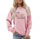 thumbnail image 1 of Suéter de Mujer con Estampado de Letras, Cuello Redondo y Larga Rosa S, 1 of 5