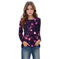 thumbnail image 5 of Edvintorg Girls Long Sleeve Shirts Cute Valentine's Day Heart Printing Crewneck Dressy Casual Blouses Shirts 3-14 Years Spring Holiday Pullover Tops, 5 of 7