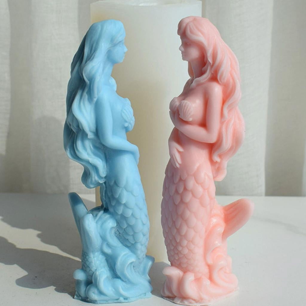 Giaone Mermaids Molds Epoxy Resin Mold DIY Candle Mold Table Ornament Making Tool