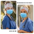 thumbnail image 3 of Jiueut Pink Axolotl Nurse Button Headband Medical Field Headbands for Women 4 Piece Wide Headbands for Girls Non Slip Headbands for Nurses with Buttons for Mask Headbands for Sports, 3 of 7