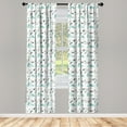 thumbnail image 4 of Ambesonne Bird Window Curtains, Cartoon Seagulls over Waves, Each 28" W x 63" L, Teal Olive Green, 4 of 4
