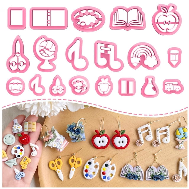 Cortador de pendientes Keoker Back to School, 19 formas, de Clay Cutters