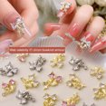 thumbnail image 3 of dianhelloya Nail Art Supplies Nail Art Charm 3D Mini Luxury Metal DIY Nail Accessories Cubic Zirconia Embedded Bowknot Nail Decoration for Nail Salon, 3 of 8