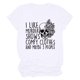 thumbnail image 5 of Camiseta informal con estampado de calavera floral y letras de manga corta con cuello redondo para mujer Pompotops hfajkhk123885, 5 of 5