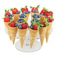 thumbnail image 2 of 16 Holes Ice Cream Display Stand Transparent Acrylic Storage Holder Cupcake Dessert Cones Snack Tray Birthday Wedding Party Rack, 2 of 6
