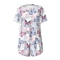 thumbnail image 7 of Ratiio Butterflies in Pastel Print Womens Pajama Sets 2 Piece Soft Short Sleeve Top and Shorts Sleepwear Round Neck Pjs Lounge Set, 7 of 7