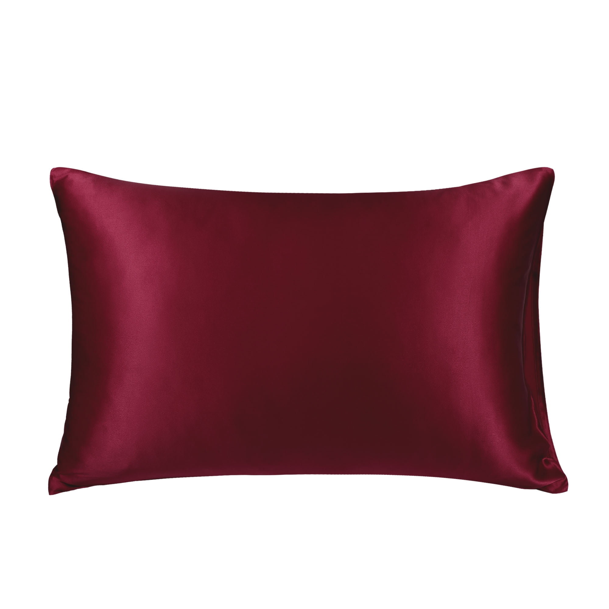 PiccoCasa 1Pc 19 Momme Silk Pillowcase with Envelope Closure Wine Red Travel/20"x14"