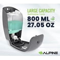 thumbnail image 3 of Alpine Manual Soap Dispenser Wall Mount - Commercial Soap Dispenser Wall Mounted for Liquid Soap & Hand Sanitizer Perfect for Bathroom, Kitchen, Refillable 800 ml Capacity (Grey), 3 of 10