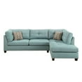thumbnail image 3 of Sectional Sofa with Ottoman and Nailhead Trim, Blue, 3 of 5