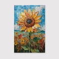 thumbnail image 2 of Sunflower Flower Canvas Wall Art 8x12 inches - Soft Vintage Botanical Sunflower Flower Watercolor Artwork for Interior Design, 2 of 5