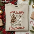 thumbnail image 2 of EMBROIDERED Just A Girl Who Love Christmas Shirt, Girls Christmas Tee, Funny Winter Christmas Tee, Xmas Gift, Embroidered Christmas Shirt, 2 of 5