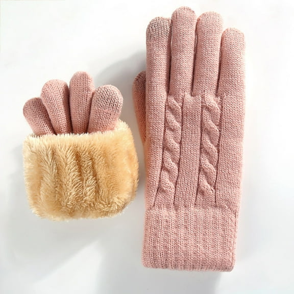 Women's Thermal Touchscreen Gloves Winter Warm Fleece Lined for Outdoor Cycling Running Hiking Cold Weather Windproof Full Finger Grips Anti-Slip Driving