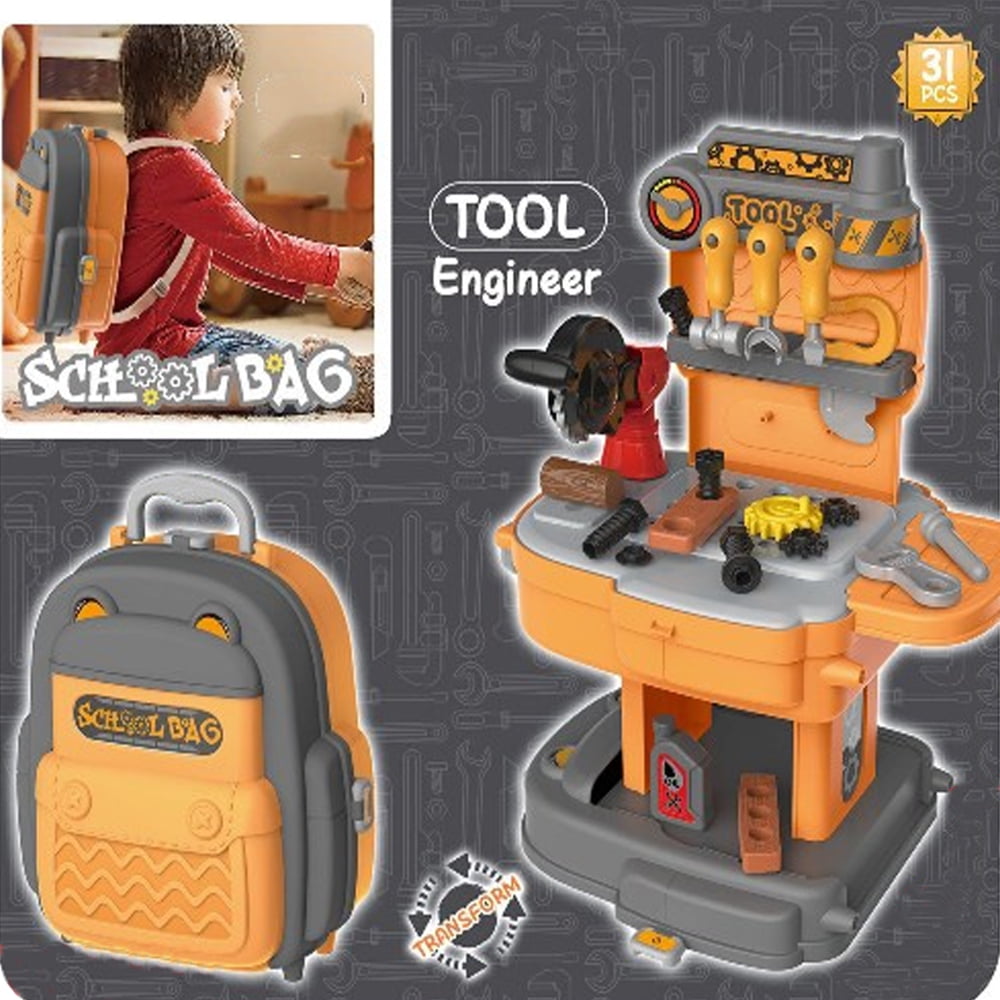 2524 Peterkin Tool Set Carry Case 13 Piece DIY Builder Toy Playset 