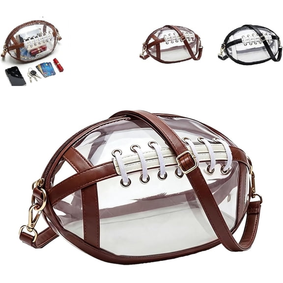 Football Clear Bag, Clear Football Purses for Women, Football Purse with Crossbody Bag Clutch with Adjustable Strap
